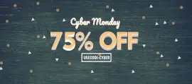 Online Editable Light Orange and White 3D Text Cyber Monday Facebook Cover