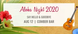 Online Editable Orange and White Aloha Night Design Facebook Cover