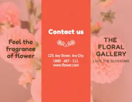 Online Editable Soft Red Fresh Floral Gallery Brochure