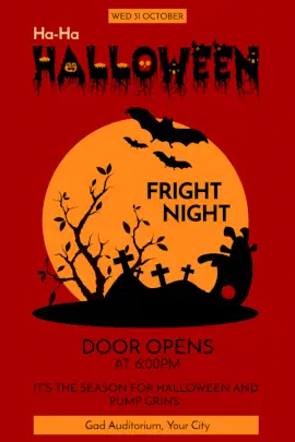 Online Editable Halloween Fright Night Pinterest Graphic