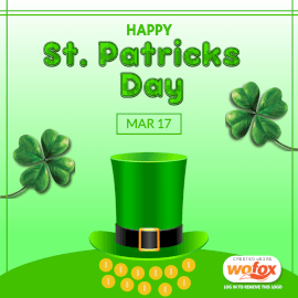 Online Editable Happy Saint Patrick's Day March 17 Instagram Post