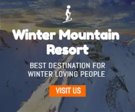 Online Editable Winter Resorts in Mountain Medium Rectangle Ad