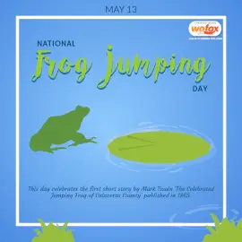 Online Editable National Frog Jumping Day May 13 Social Media Post