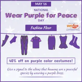 Online Editable National Wear Purple for Peace Day May 16 Instagram Post