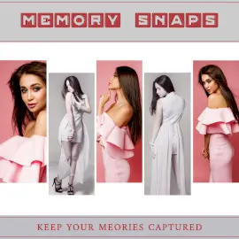 Online Editable Captured Memories by Model Photography 5 Grid Photo Collage
