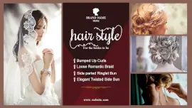 Online Editable Wedding Hairstyles for Women 4 Grid Photo Collage