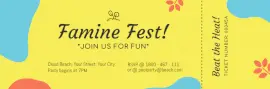 Online Editable Yellow and Blue Famine Fest Ticket