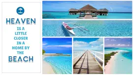 Online Editable Beach Resorts Quotes for 4 Grid Photo Collage