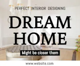 Online Editable Modern Interior Design Medium Rectangle Ad