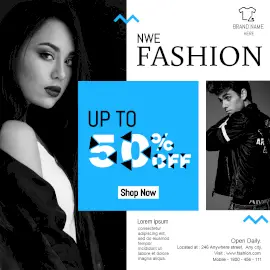 Online Editable Monochrome Men and Women Fashion Apparel Discount Square GIF Post