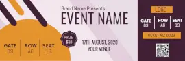 Online Editable Light Pink and Mild Orange Event Ticket