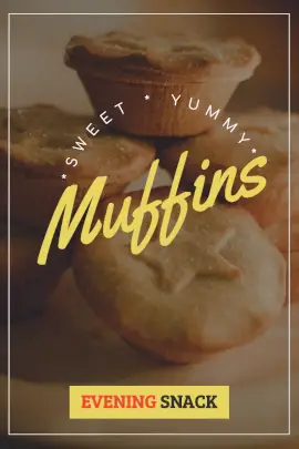 Online Editable Sweet & Yummy Muffins Recipe Card