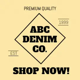 Online Editable ABC Denim Quality Products Etsy Shop Icon
