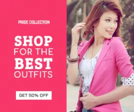 Online Editable Offers on Women's Clothing Large Rectangle Ad