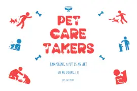 Online Editable White and Red Pet Care Takers Label