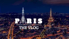 Online Editable Elevated Eiffel Tower Paris City View for Travel Vloggers YouTube Thumbnail