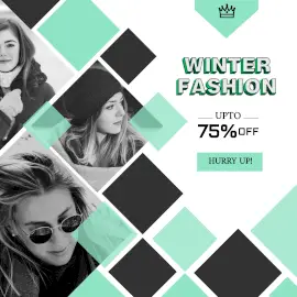 Online Editable Winter Wear for Women Fashion GIF Post
