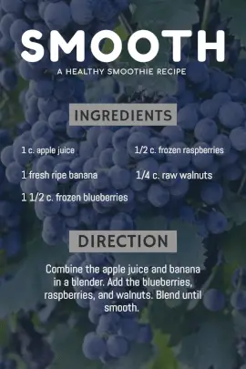 Online Editable Blue and White Smoothie Recipe Card
