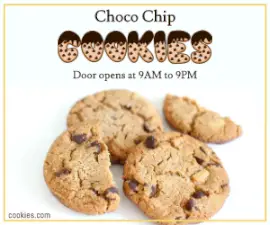Online Editable Choco Chips Biscuits Medium Rectangle Ad