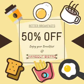 Online Editable Breakfast Offers at Bistro GIF Post