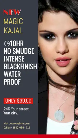 Online Editable Kajal Eyeliner Cosmetics For Stunning Eyes Story Design