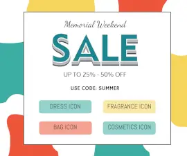 Online Editable Memorial Day Weekend Sales Facebook Post