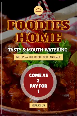 Online Editable Foodies Home Pinterest Graphic