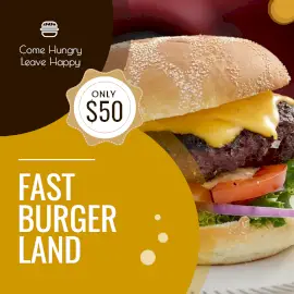 Online Editable Cheese Burger at Fast Burger Land GIF Post