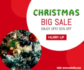Online Editable Christmas Big Sale Medium Rectangle Ad