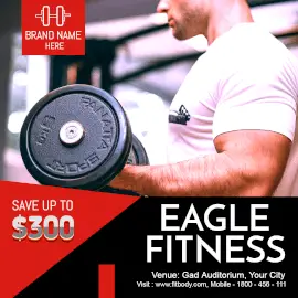 Online Editable Bodybuilding at Eagle Fitness Gym GIF Post