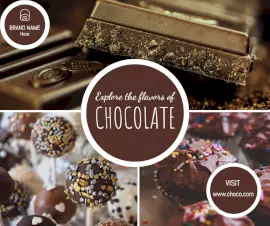 Online Editable Flavors Chocolate Candy 3 Grid Photo Collage