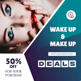 Online Editable Wake Up and Makeup Instagram Post