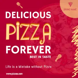 Online Editable Fancy Text Delicious Pizza Quotes GIF Post
