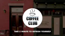 Online Editable Desaturated Dark Blue and Black Coffee Club YouTube Thumbnail