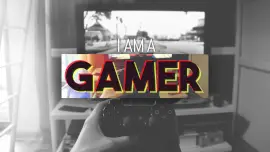 Online Editable PlayStation gaming controller with red and yellow text YouTube Channel Art