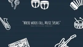 Online Editable Musical Instrument Illustration and Quote YouTube Channel Art