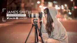 Online Editable Bokeh Light Freelance Photographer YouTube Channel Art