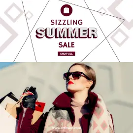 Online Editable Sizzling Summer Sale Instagram Post