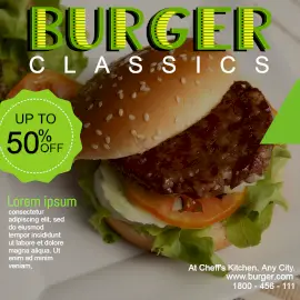 Online Editable Offers On Burger Instagram Ad