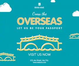 Online Editable Overseas Trip Planners Design Facebook Post
