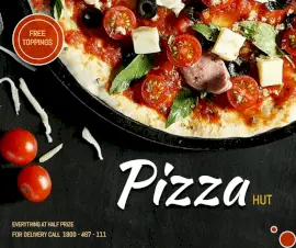 Online Editable Pizza Shop Promo Design Facebook Post