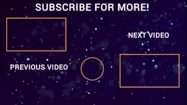 Online Editable Moving Dark Blue Bokeh Particles Video Playlist YouTube End Screen Outro