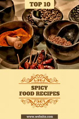 Online Editable Yellow Spicy Food Recipe Blog Graphic