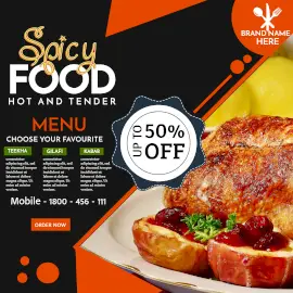 Online Editable Spicy Food Menu Instagram Ad