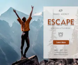 Online Editable Travel Agency Design Facebook Post