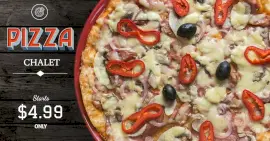 Online Editable Pizza Chalet Facebook Ad Post