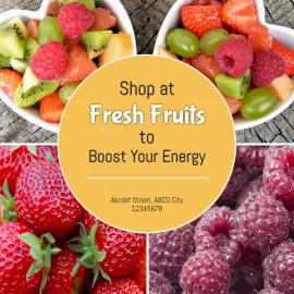 Online Editable Fresh Fruits for Energy 4 Photo Collage