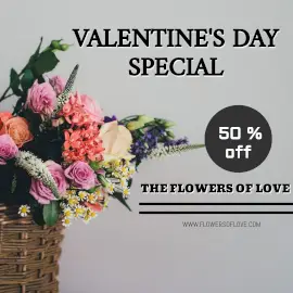 Online Editable Valentines Day Flower Sale Instagram Ad