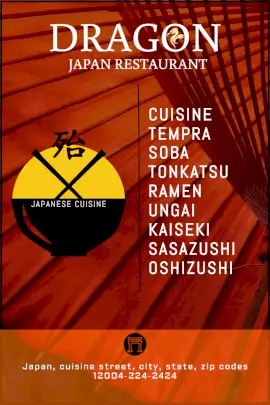 Online Editable Orange Dragon Restaurant Blog Graphic