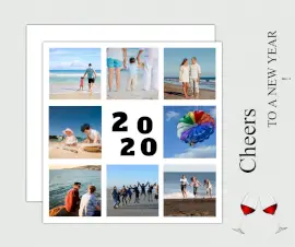 Online Editable New Year Photo Collage Design Facebook Post